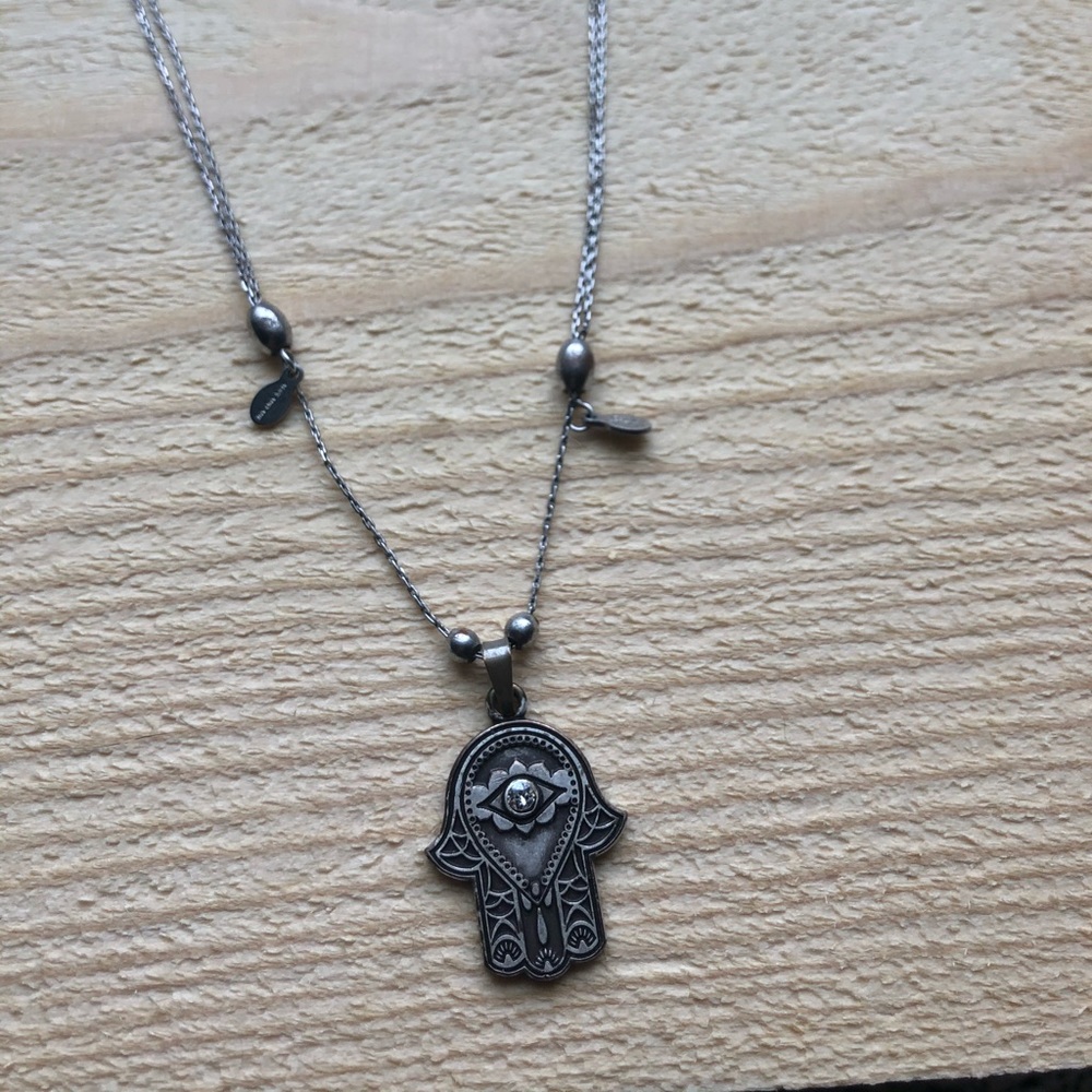Alex and Ani adjustable hand of Fatima necklace